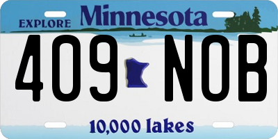 MN license plate 409NOB