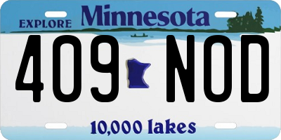 MN license plate 409NOD