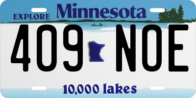 MN license plate 409NOE