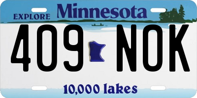 MN license plate 409NOK