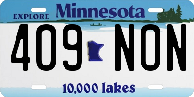 MN license plate 409NON