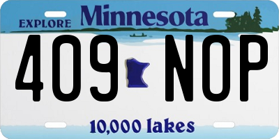 MN license plate 409NOP