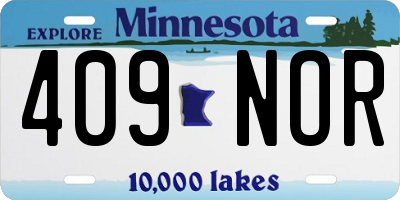 MN license plate 409NOR