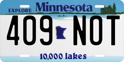 MN license plate 409NOT