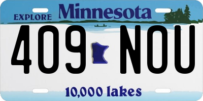 MN license plate 409NOU