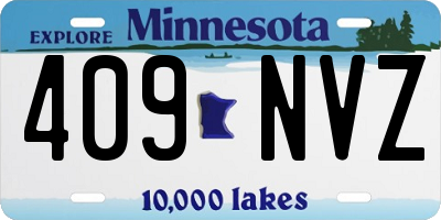 MN license plate 409NVZ