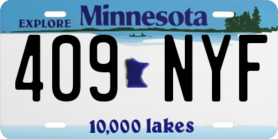 MN license plate 409NYF