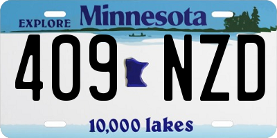MN license plate 409NZD