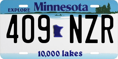 MN license plate 409NZR