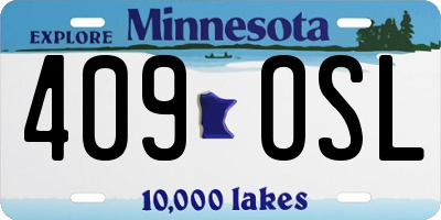 MN license plate 409OSL
