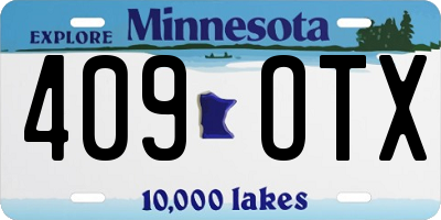 MN license plate 409OTX
