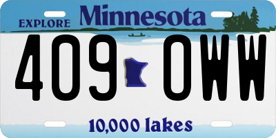 MN license plate 409OWW