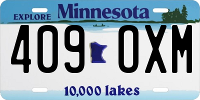 MN license plate 409OXM