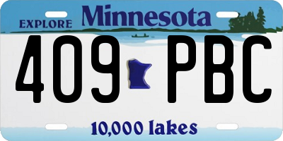 MN license plate 409PBC