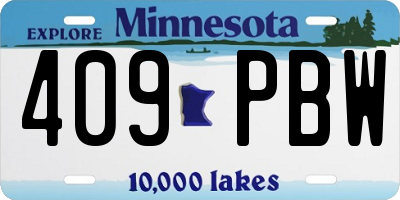 MN license plate 409PBW
