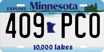 MN license plate 409PCO