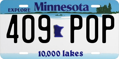 MN license plate 409POP