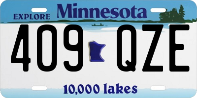 MN license plate 409QZE