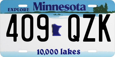 MN license plate 409QZK
