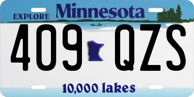 MN license plate 409QZS