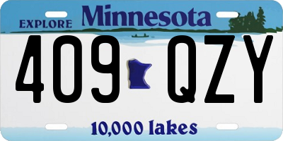 MN license plate 409QZY
