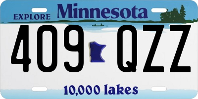 MN license plate 409QZZ