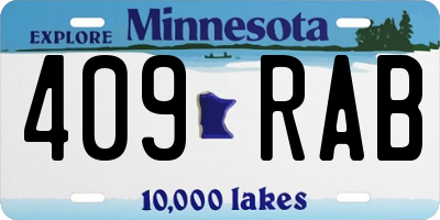 MN license plate 409RAB