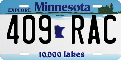 MN license plate 409RAC