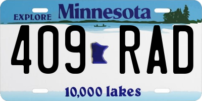 MN license plate 409RAD