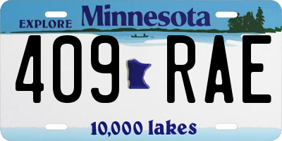MN license plate 409RAE