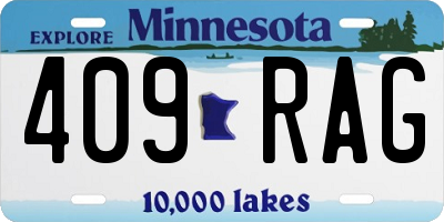 MN license plate 409RAG