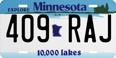 MN license plate 409RAJ
