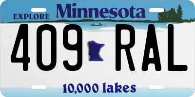 MN license plate 409RAL