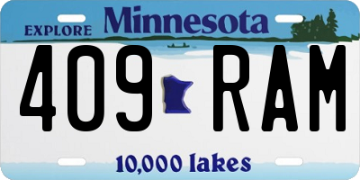 MN license plate 409RAM