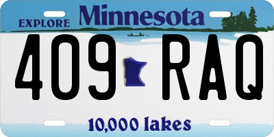 MN license plate 409RAQ