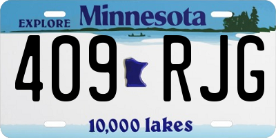 MN license plate 409RJG