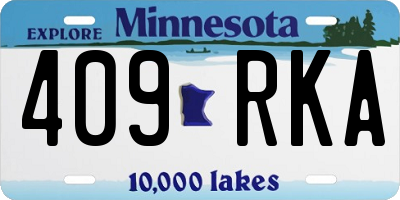 MN license plate 409RKA