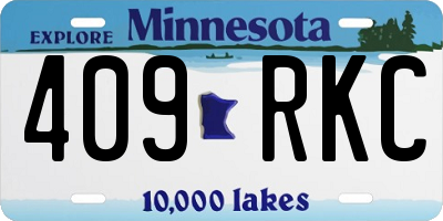 MN license plate 409RKC