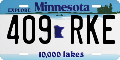 MN license plate 409RKE