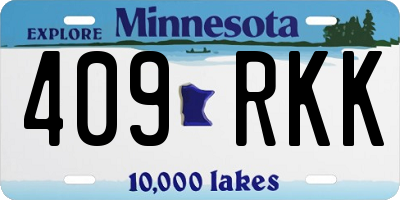 MN license plate 409RKK