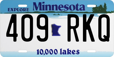MN license plate 409RKQ