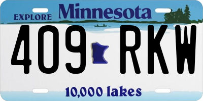 MN license plate 409RKW
