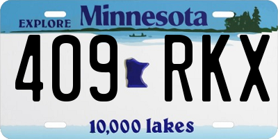MN license plate 409RKX