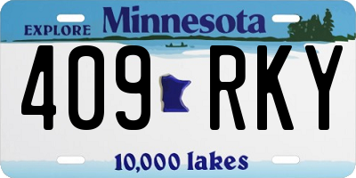 MN license plate 409RKY