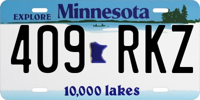 MN license plate 409RKZ