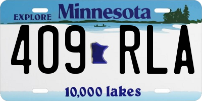 MN license plate 409RLA
