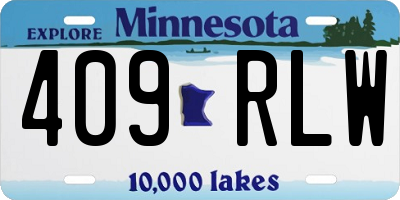 MN license plate 409RLW