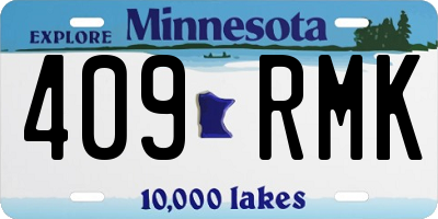 MN license plate 409RMK
