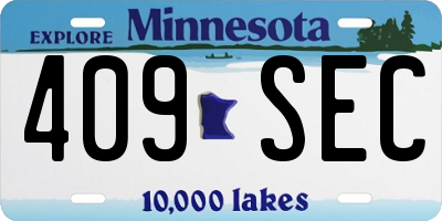 MN license plate 409SEC