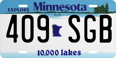 MN license plate 409SGB